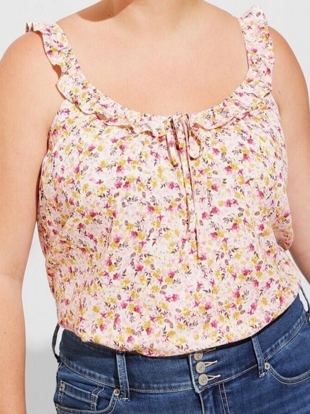 Torrid Cottage core babydoll floral printed tank top